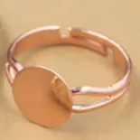 BoYuTe 50 шт. 7 цветов 6 мм 8 мм 10 мм 12 мм на основе кабошона кольцо Diy аксессуары Запчасти Регулируемая основа для кольца - Цвет: Rose Gold Plated