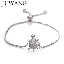 Морские черепахи серебряные браслеты с подвесками вакуумные золотые цвет AAA CZ Циркон Регулируемая цепь для женщин мужчин дружба ювелирные изделия браслет