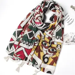 2018 Элитный бренд геометрический плед вискоза шарф Испания печати длинный платок большой Размеры теплый палантин из пашмины шее носить