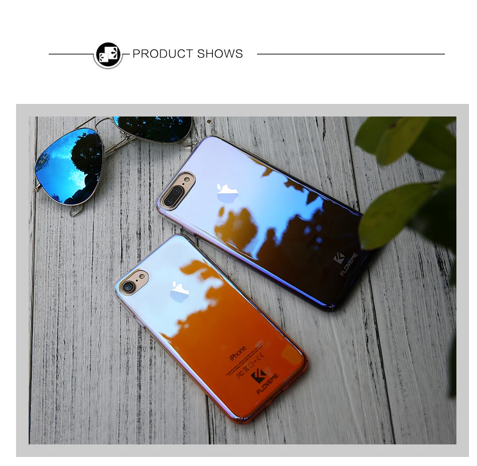 Luxury For iPhone 5S 5 iPhone SE Cases Blue Light Transparent Hard Plastic Case For iPhone 7 6 6S Plus (6)