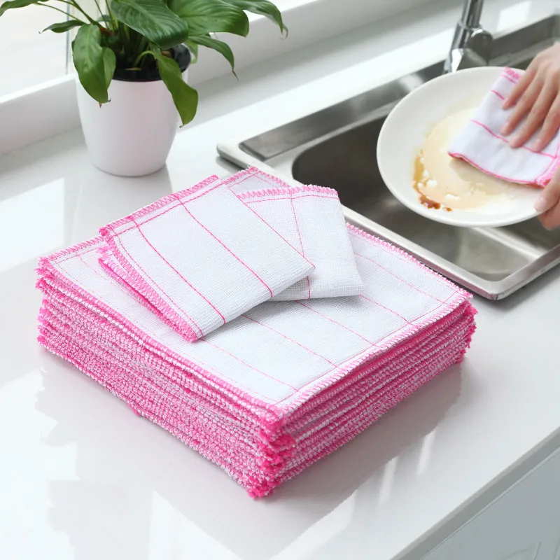 

1pc Five-layer Cotton Gauze Absorbent Dish Cloth Kitchen Plate Bowl Cleaning Wash Towel Oil-free Cleaning Cloth Clean Rags