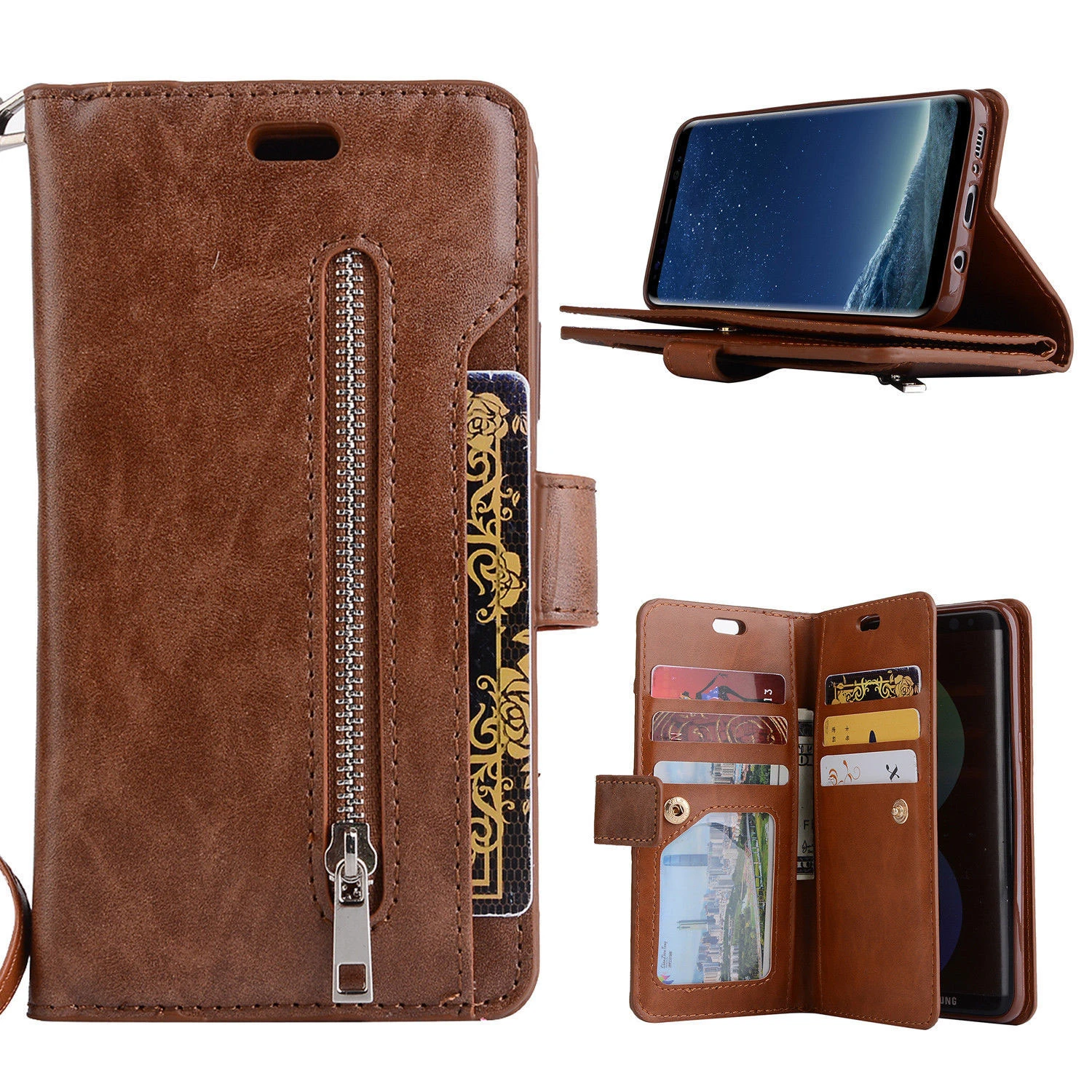 

Retro PU Leather Phone Wallet iPhone 6 6s 7 8 Plus Case For iPhone X XS MAX XR Cover Coin Bag Multi Card Holders Hand Bags Women