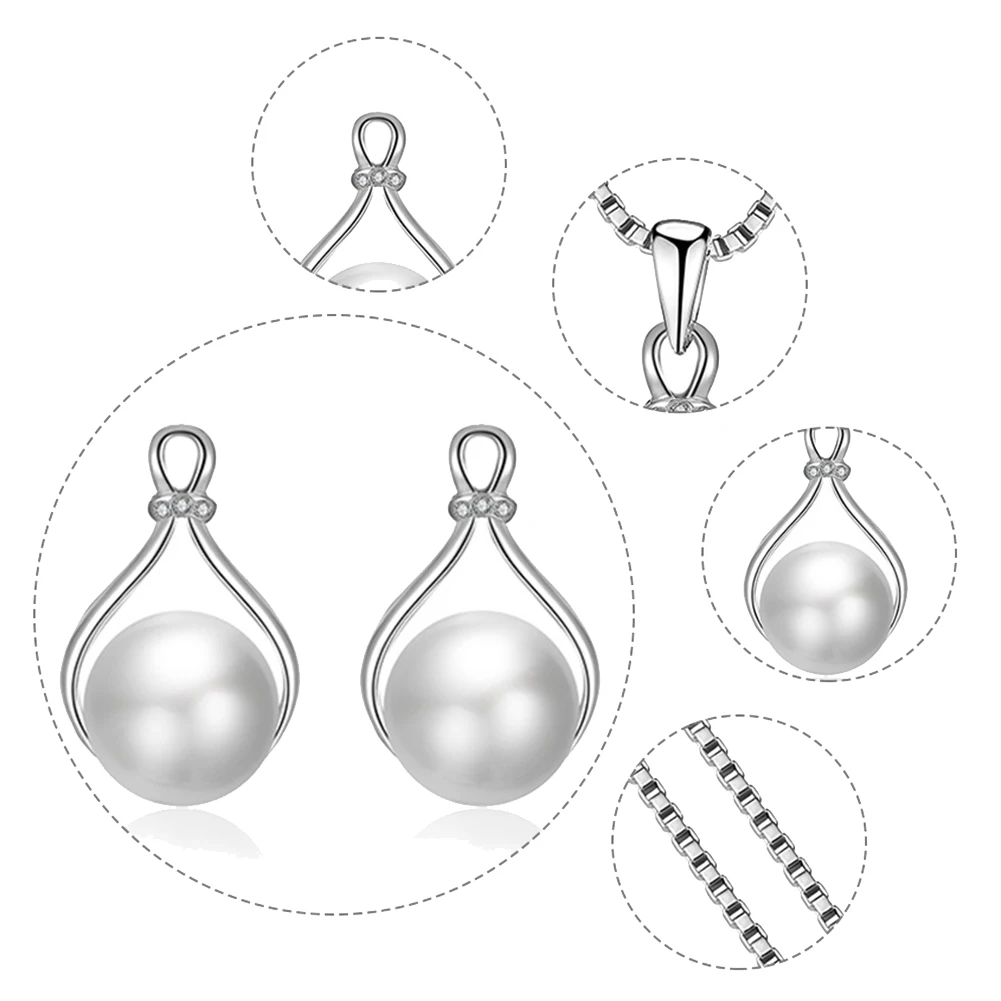 Серьги в форме капли воды с искусственным жемчугом, ожерелье, Свадебный комплект ювелирных изделий для невесты