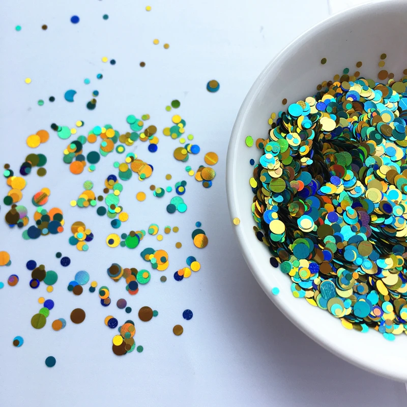 

New Ultrathin 10g/Pack Mix Colors 1mm 2mm 3mm Dot Shape loose Sequins PET Paillettes for Nails Art manicure/wedding confetti