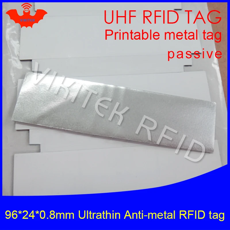Ультратонкая метка UHF RFID 915 МГц 868 м EPC Gen2 фиксированные средства 96*24*0 8 мм для печати пассивная rfid этикетка