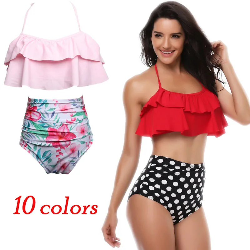 

2019 New Swimwear Summer Sexy Pregnancy Maternity Plus Size Bikini Sets Women Two-piece Swimsuit High Waist Beachwear for Women