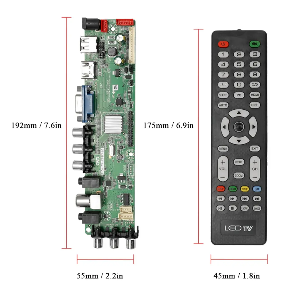 3663 цифровой сигнал DVB-T2 DVB-T/C универсальный ЖК-ТВ контроллер драйвер платы + 7 Кнопка ключа + инвертор CCFL