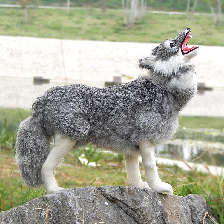 

Aqumotic Bionic Wolf Model Fitting Simulation Animal Hair Sirius Wolf Model Kit Fitting Eat Month False King Figure Mascot