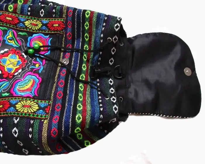 Tribal Vintage Hmong Thai Indian Ethnic Embroidery Bohemian rucksack Boho hippie ethnic bag backpack bag L size SYS-170E