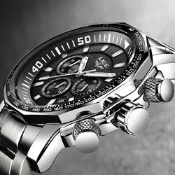 Relogio Masculino для мужчин часы lige Top Роскошные брендовые Бизнес Кварцевые часы для мужчин большой циферблат модные