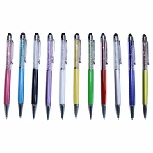 1 Pc Creative Crystal Pen Diamond Ballpoint Pens Stationery Ballpen Styles Touch 11 Colors Oily Black Refill 0.7 mm