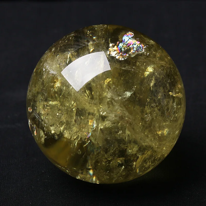 Бразилия желтый кристалл украшения мяч натуральный желтый хрустальный шар Чистый натуральный камень шлифовальный