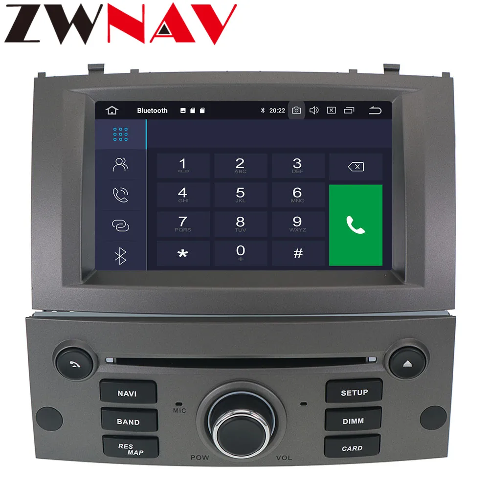 Best ZWNAV Android 9.0 4+32GB Car DVD Player for Peugeot 407 2004-2010 Radio Ibiza GPS Navigation with Mirroring link PX5 auto stereo 5