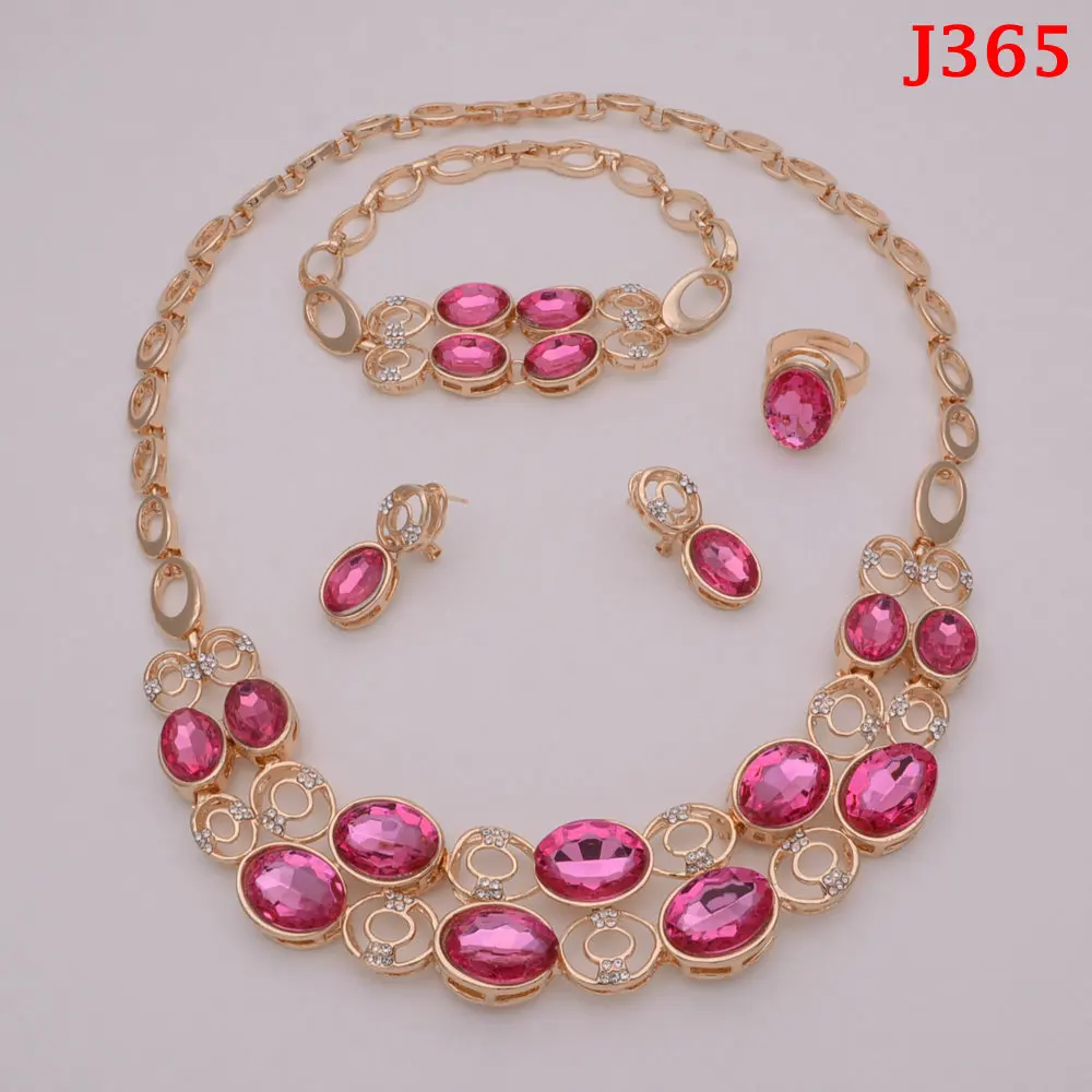 

nigerian African jewelry set wedding jewelry sets for brides crystal dubai gold jewellery sets for women engagement party J365