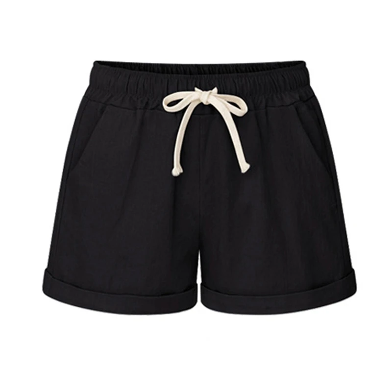 Женские тонкие повседневные шорты летние с высокой талией свободные широкие шорты большой размер 6XL Haren шорты женские хлопковые короткие
