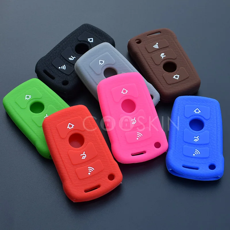 Silicon key fob case cover set new skin for BMW 3 5 7 SERIES Z3 Z4 E38 E39 E46 OLD Remote keyless entry protector repair protect |