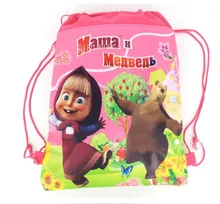 1 шт. День Рождения Украшения Drawstring сумки Маша нетканый Рюкзак Baby Shower подарок слинг мешок дети выступает поставок