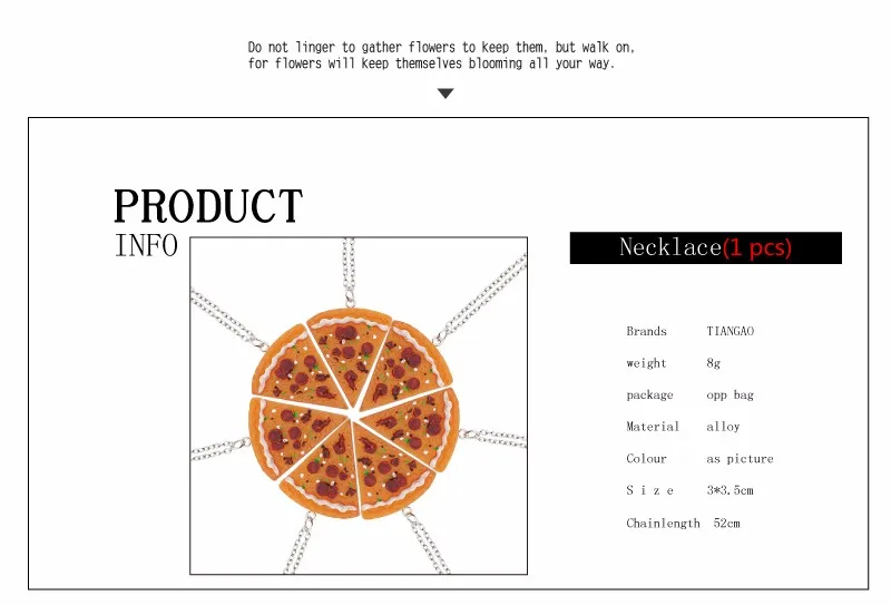 1 шт. Горячие Best друзья Сращивание пиццы Цепочки и ожерелья моделирование Еда Шарм Ожерелья для БФФ любителей дружбы