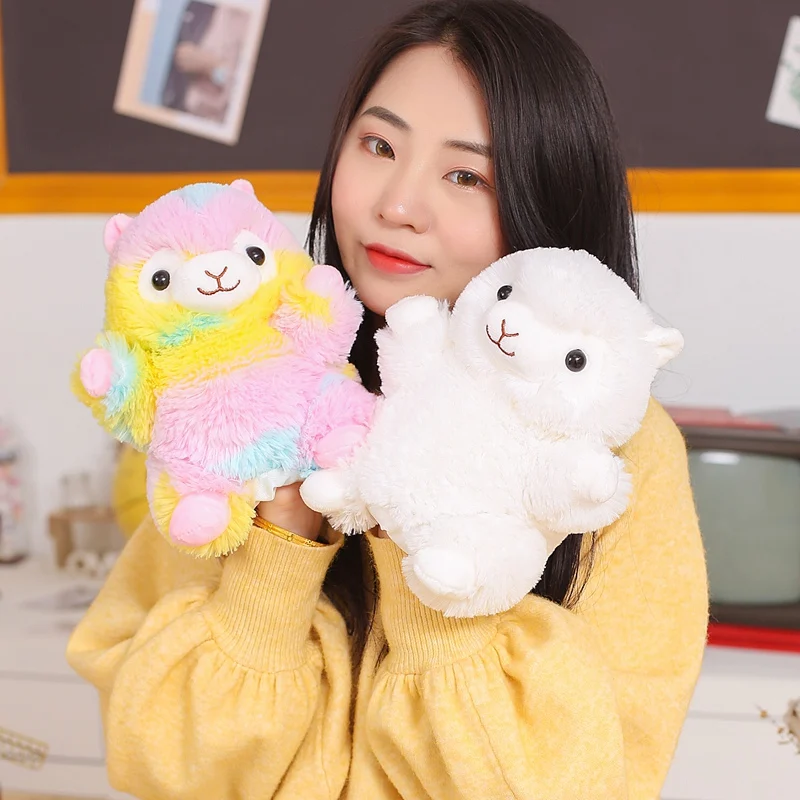 

20cm Alpaca Hand Puppet Marioneta Animal Dolls Plush Rainbow Alpaca Hand Doll Learning Baby Toys Marionetes Puppets gifts