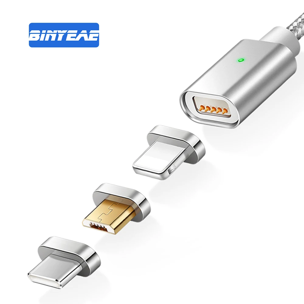 3 в 1 E04 Магнитный зарядный кабель Micro USB для iPhone 7 6 5S Samsung S9 S8 быстрое магнитное