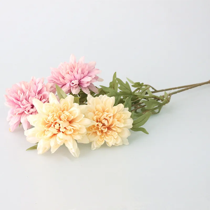 Flone Artificial Dahlias Flower Simulation Silk Chrysanthemum Flowers Bouquet Artificial Plants Wedding Home Table Party Decor (6)