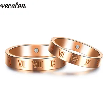

Vecalon Rome figures Lovers ring 925 Sterling silver AAAAA Cz Engagement wedding band rings For women men Finger Jewelry