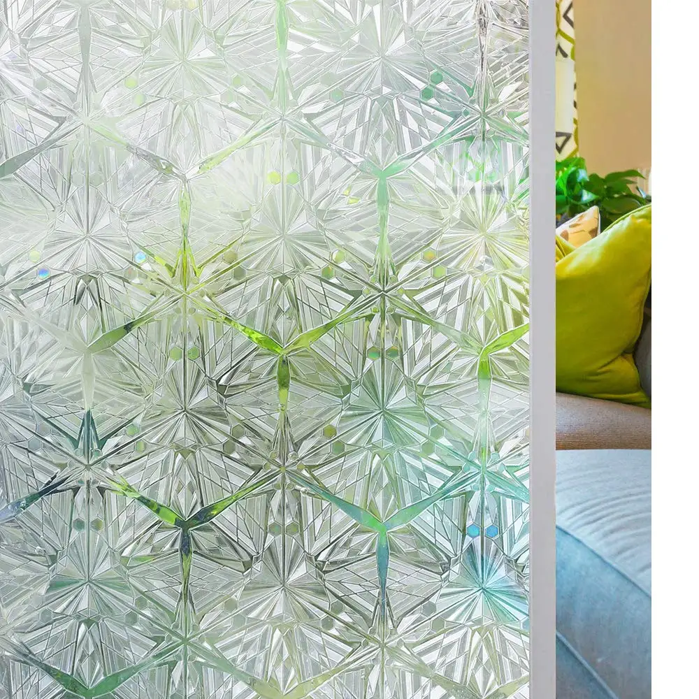 3D Прозрачный Алмазный Декор витражная плёнка на стекла, окна с эффектом радуги Съемная самоклеящаяся стеклянная наклейка статическая клейкая оконная шторка