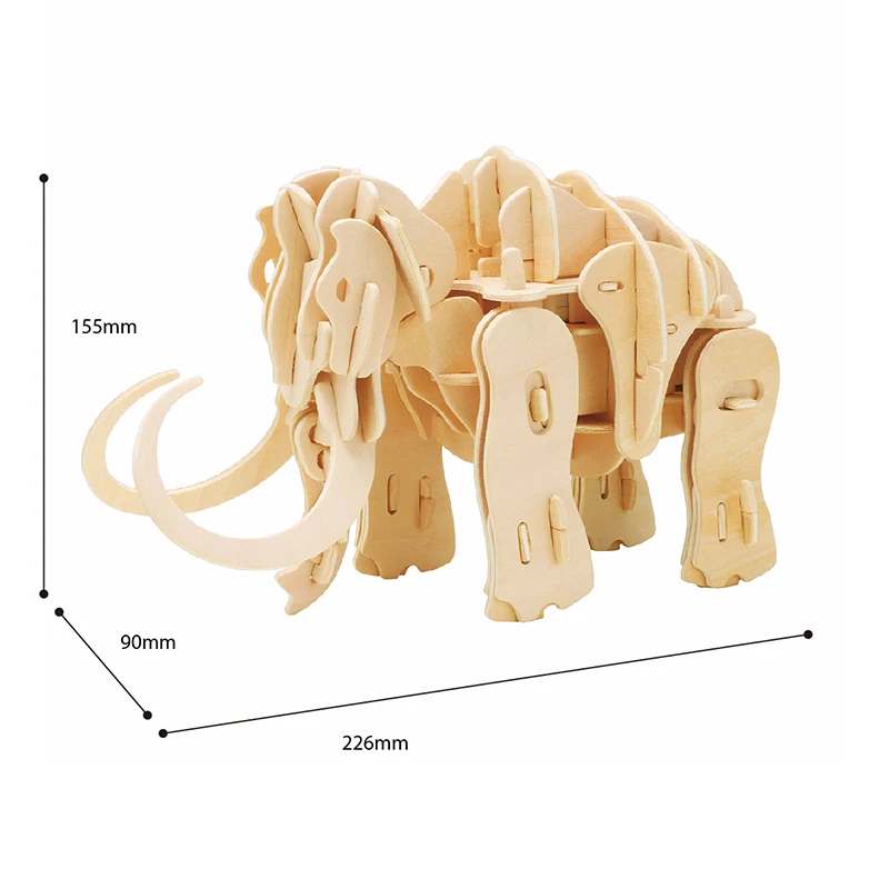 ROKR DIY 3D деревянные головоломки мамонта Электрический модель игрушки звук Управление комплект моделей конструктор игрушки для детей A400