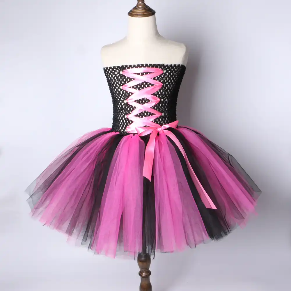 black and pink tutu dress