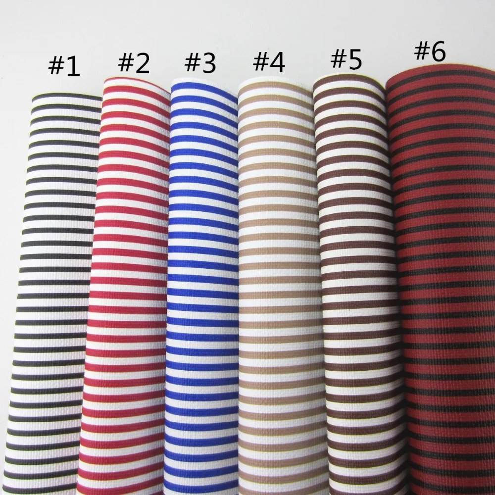 

A4 Sheet 8"x11.8" Stripe Synthetic Leather Fabric Faux PU leather for Bags Shoes,DIY Decoration Material 1piece F0405
