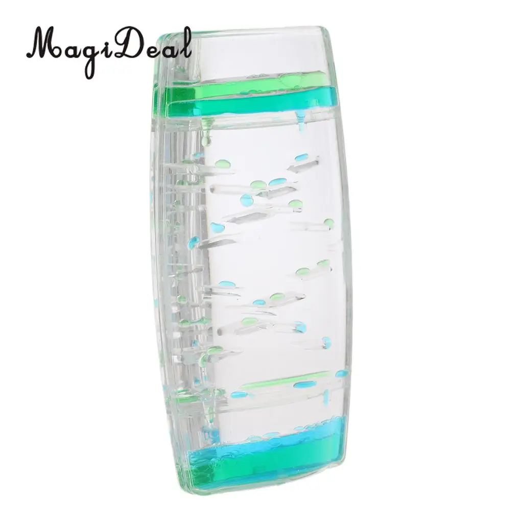 Acrylic Square Floating Oil Liquid Bubbler Motion Timer Hour Glass Ladder Sandglass for Home Office Decor Novelty Birthday GIft