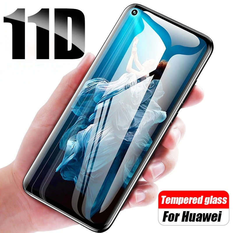 

11D Full Cover Tempered Glass on For Huawei P30 Lite P20 Pro Screen Protector Film For Honor 10 9 Lite 20 Pro Protective Glass