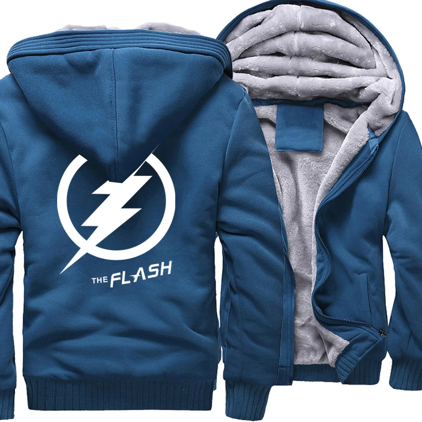 Мужская толстовка с молнией THE FLASH в стиле панк хип хоп уличная одежда зимняя