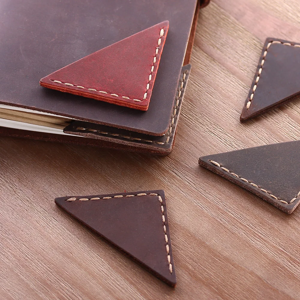 Vintage bookmarks for books Genuine Leather corner page marker Handmade Memo Stationery gift School supplies 2 Pack bookmarks stationery supplies leather bookmarks