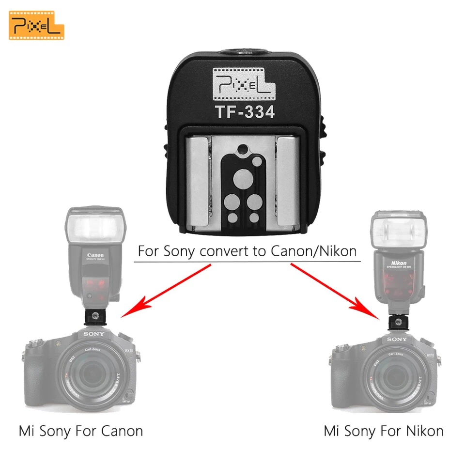 Адаптер для вспышки Pixel TF 334 Hot Shoe Sony Mi A7 A7R A7S II A99 A6000 A6300 RX10 NEX6 конвертер Canon Nikon Yongnuo