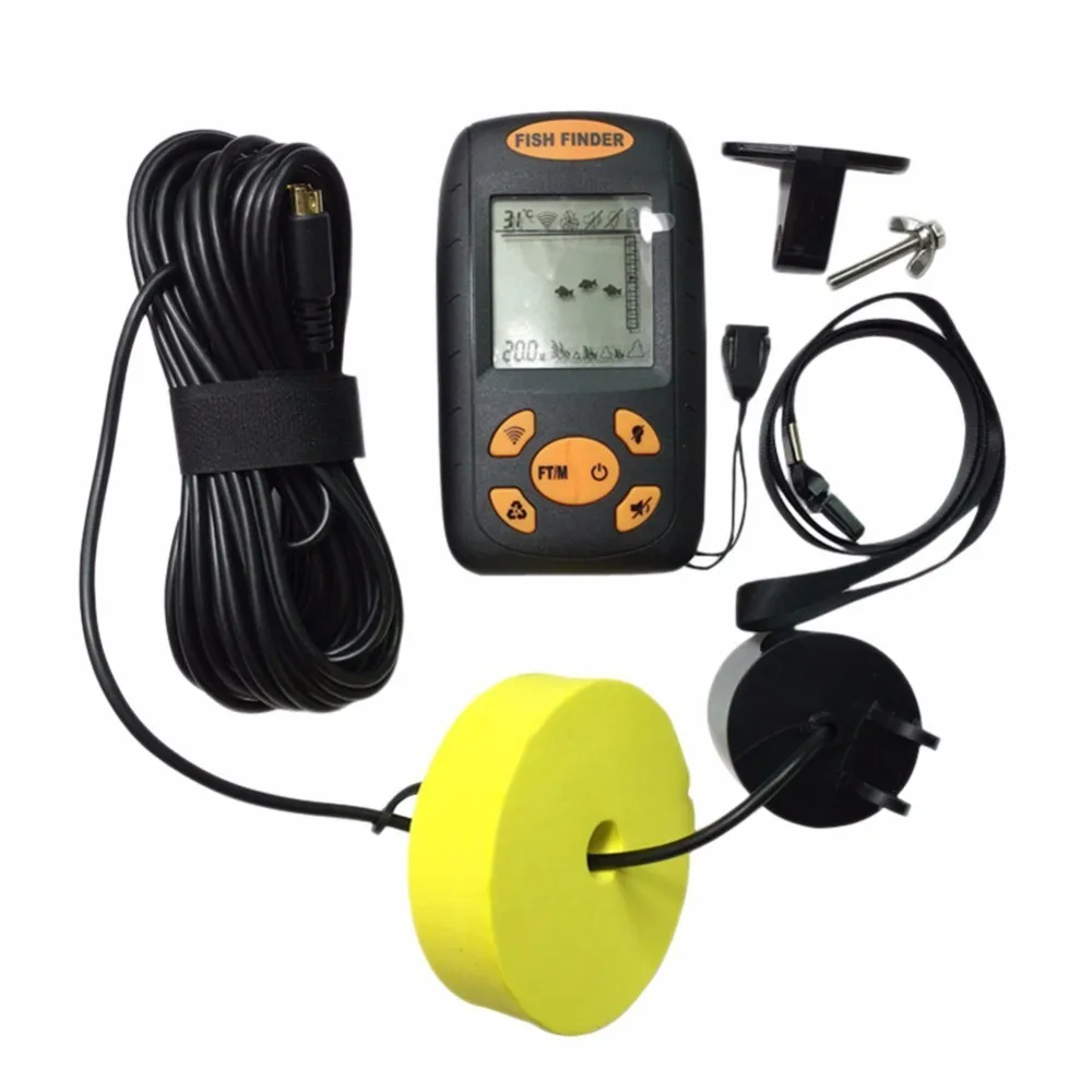 Portable LCD Fish Finder Water Depth & Temperature Fishfinder with