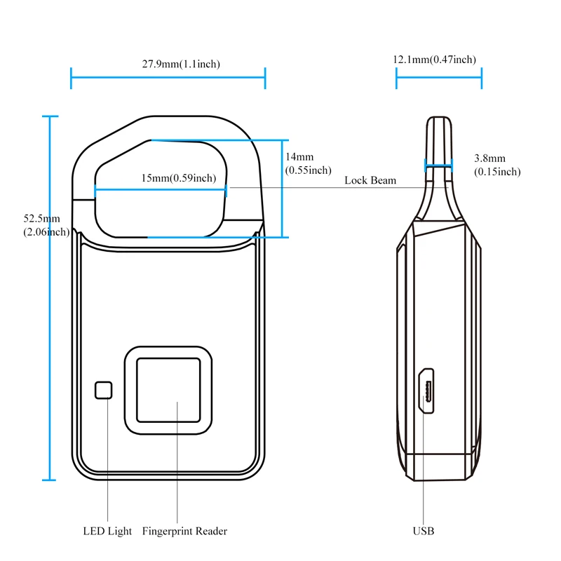 Anti-Theft смарт-fingerprint Lock/замок IP65 Водонепроницаемый USB зарядка очень долгого ожидания электронный замок для двери кабинета и т. д