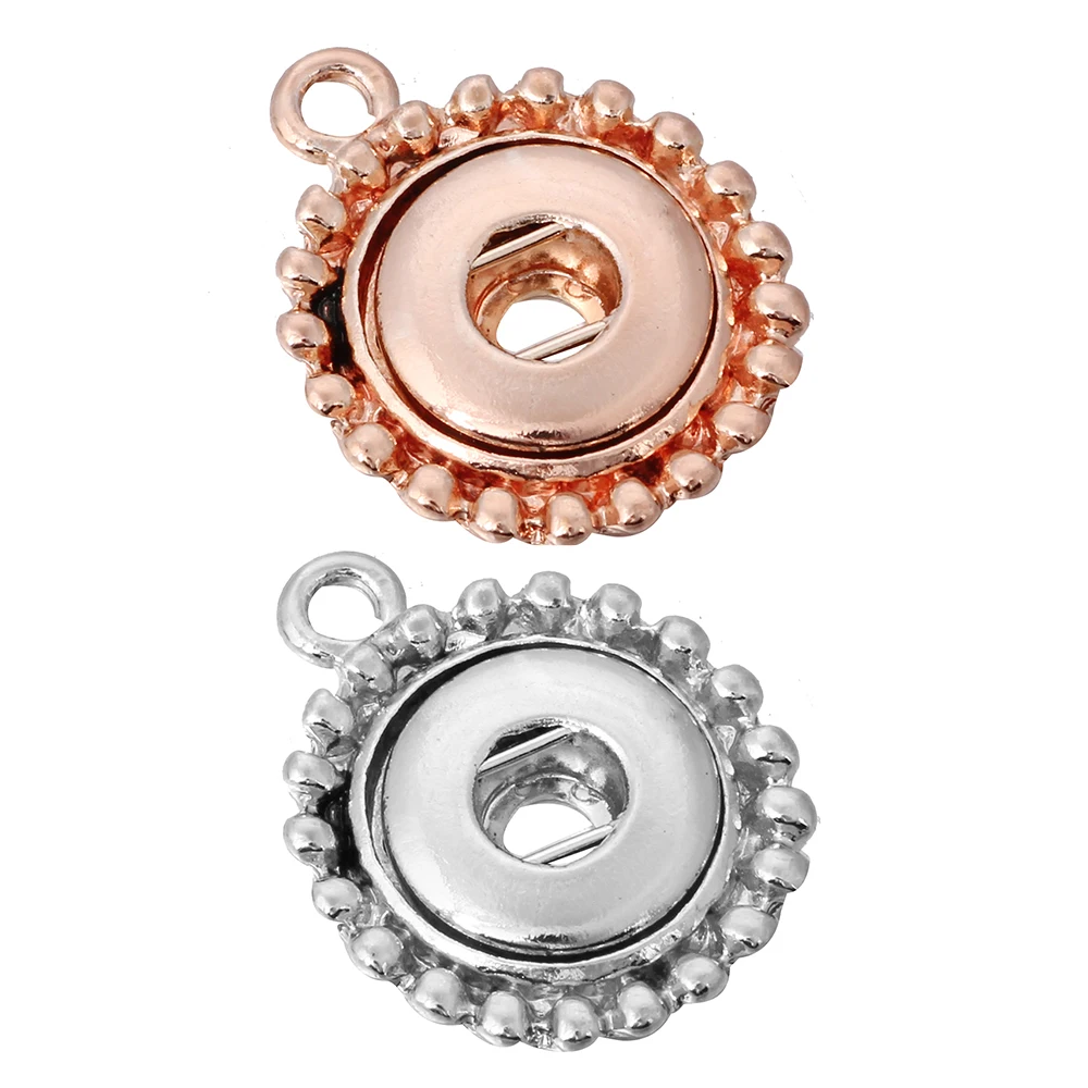 

10pcs/lot Hot Wholesale Rose Gold Silver 12mm Snap Buttons Fittings For DIY Snap Bracelets Necklace OEM Snap Jewelry Accessories