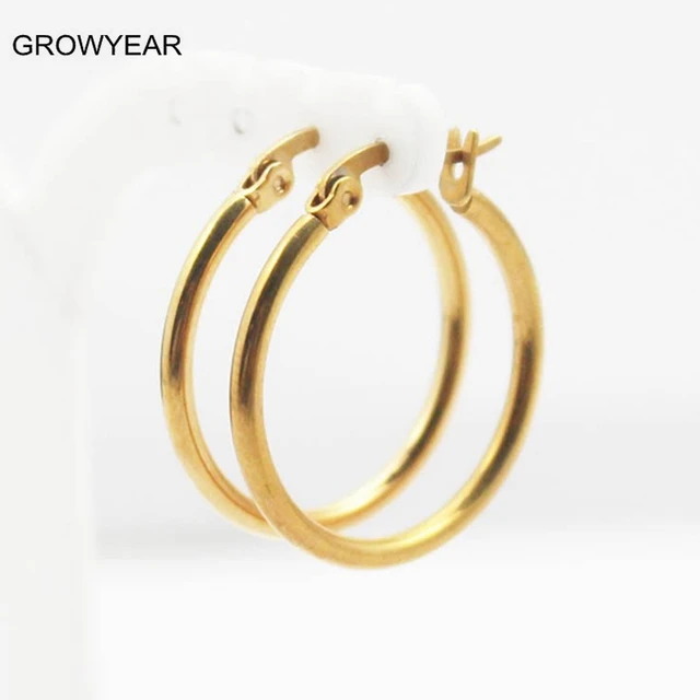 Bulk Clic Simple Stainless Steel Round Earrings Jewelry Golden Bulk Clic Simple Stainless Steel Round Earrings Jewelry Golden Small Hoop For Women S