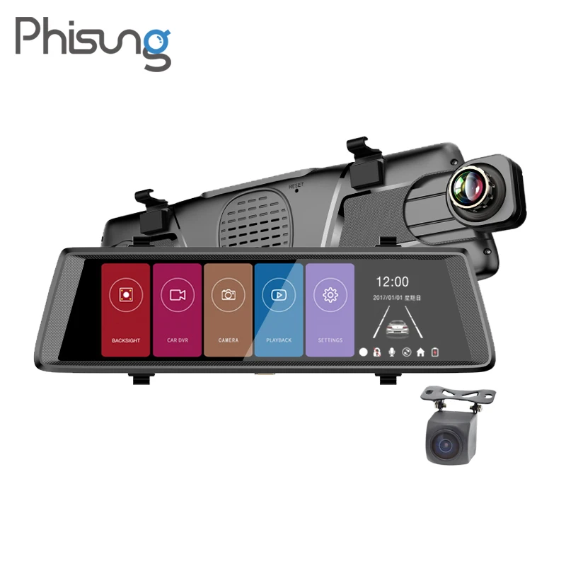 

F900 10" Full Mirror Touch Dual Lens FHD 1080P Car DVR 1:1 split view rearview mirror camera automobiles drive recorder