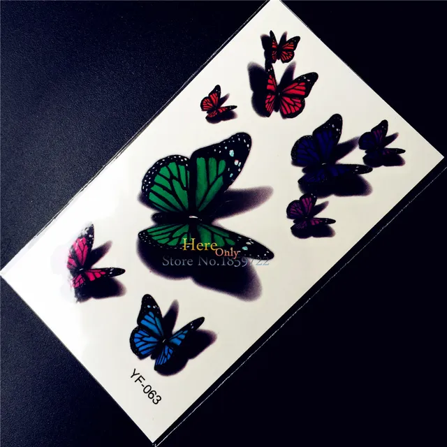 3D Butterfly Waterproof Temporary Tattoo Stickers HYF-063 Kids Gifts Water Transfer Tattoo Paste Tatouage Taty Tatoo Face Hands 3D Butterfly Waterproof Temporary Tattoo Stickers HYF-063 Kids Gifts Water Transfer Tattoo Paste Tatouage Taty Tatoo Face Hands