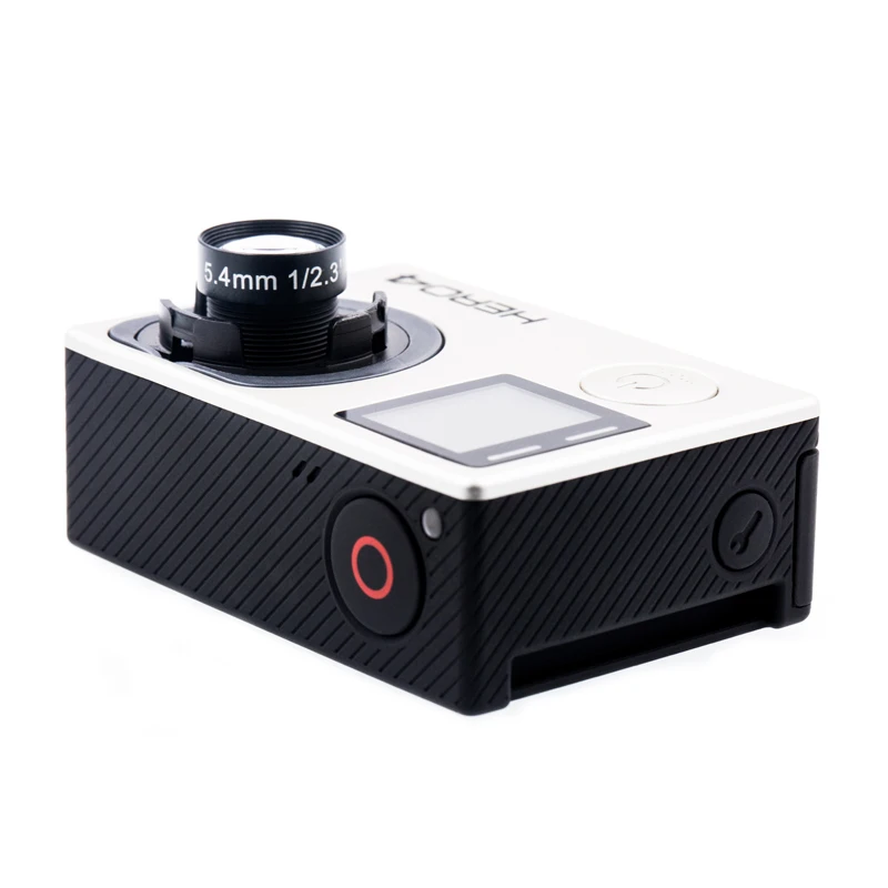 

GoPro Hero 4 Black Camera with Custom 5.4mm Non distortion Flat Lens 10 Megapixel 60 Degree HFOV Pro Packing for Mapping Survey