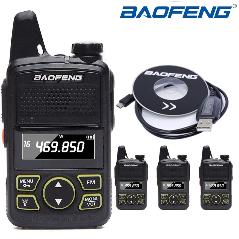 4 шт. Baofeng BF T1 Super Mini Walkie Talkie UHF 400 470mhz Портативное двухстороннее радио Ham CB ручной