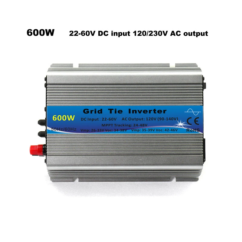 MPPT micro Grid Tie Inverter 600W 30V 36V Panel 72 Cells Function Pure