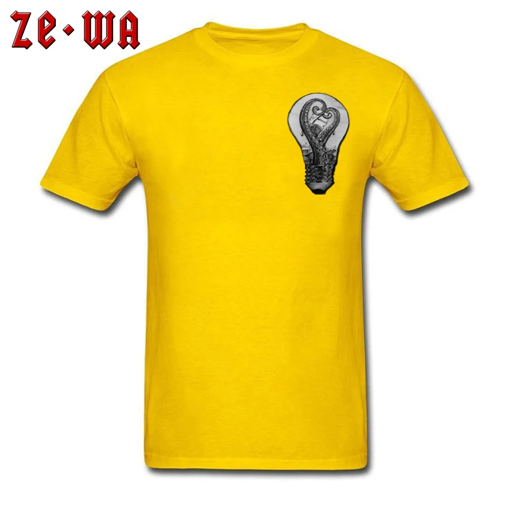 Hot Sale Light Storm Cool Tshirts Round Neck 100% Cotton Men Tops Tees Short Sleeve Lovers Day Cool Tops Shirts Light Storm Chest yellow