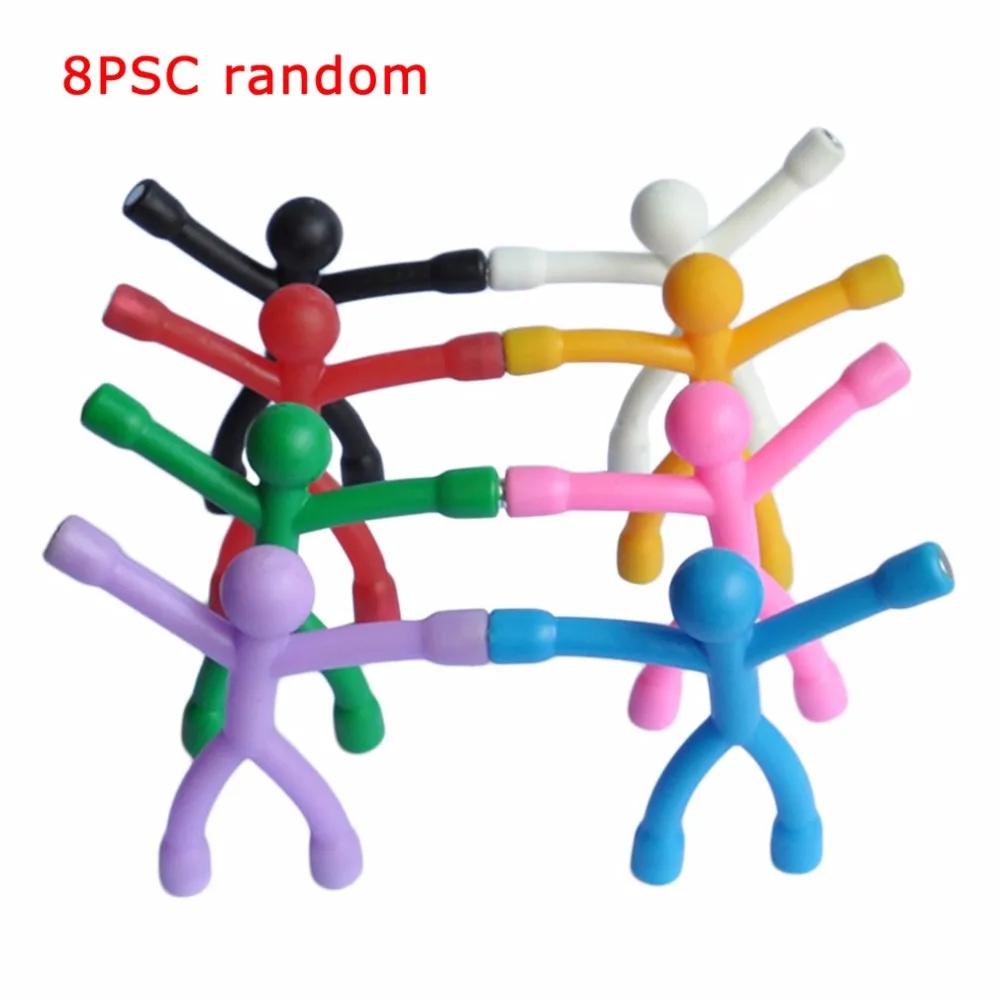

8Pcs Bendable Magnetic Q-Man Toy Children Kids Toy Cute Flexible Rubber Figures Sticker for Holding Papers Photos