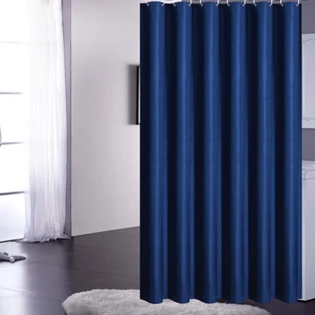 

2 size Waterproof Shower Curtain Thick Jacquard Curtains Noble Deep Blue & Black Polyester Simple Bathroom Set Partition Curtain