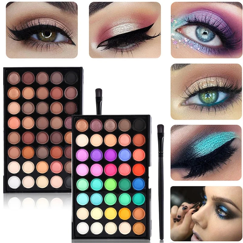 

40 Color Professional Matte Eyeshadow Palette Shimmer Waterproof Long-lasting Pigment Red Cosmetic Eye Shadow Make Up Pallete
