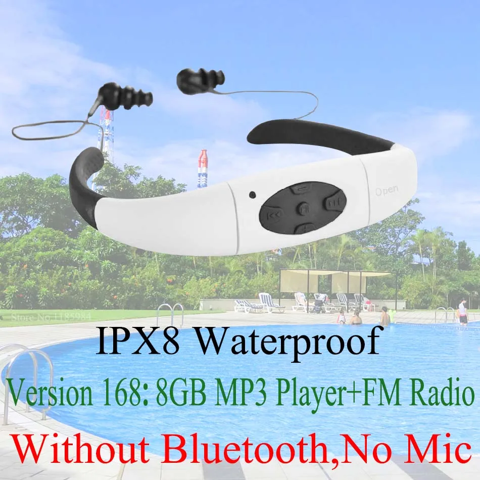 268 IPX8 водонепроницаемый Bluetooth 4,0; 168 4 ГБ 8 ГБ Водонепроницаемый MP3-плеер fm-радио) Плавание ming Дайвинг подводный Спорт Плавание Наушники - Цвет: 168 ( 8GB MP3 B )