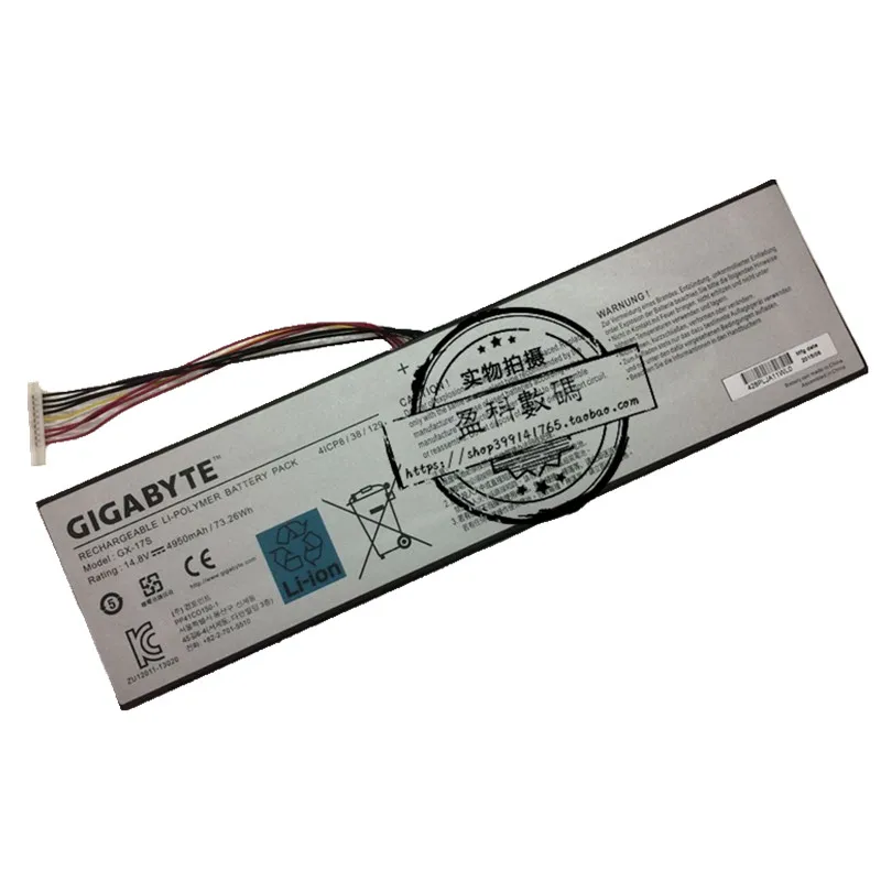 Новый оригинальный аккумулятор для GIGABYTE GX-17S AORUS X3 X5 X5S X7 V2 V3 V4 V5 V6 14 8 V 73.26Wh |